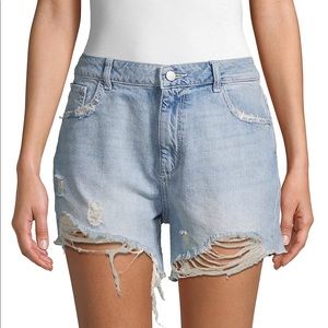 DL1961 Hepbrun High-Rise Distressed Denim Shorts